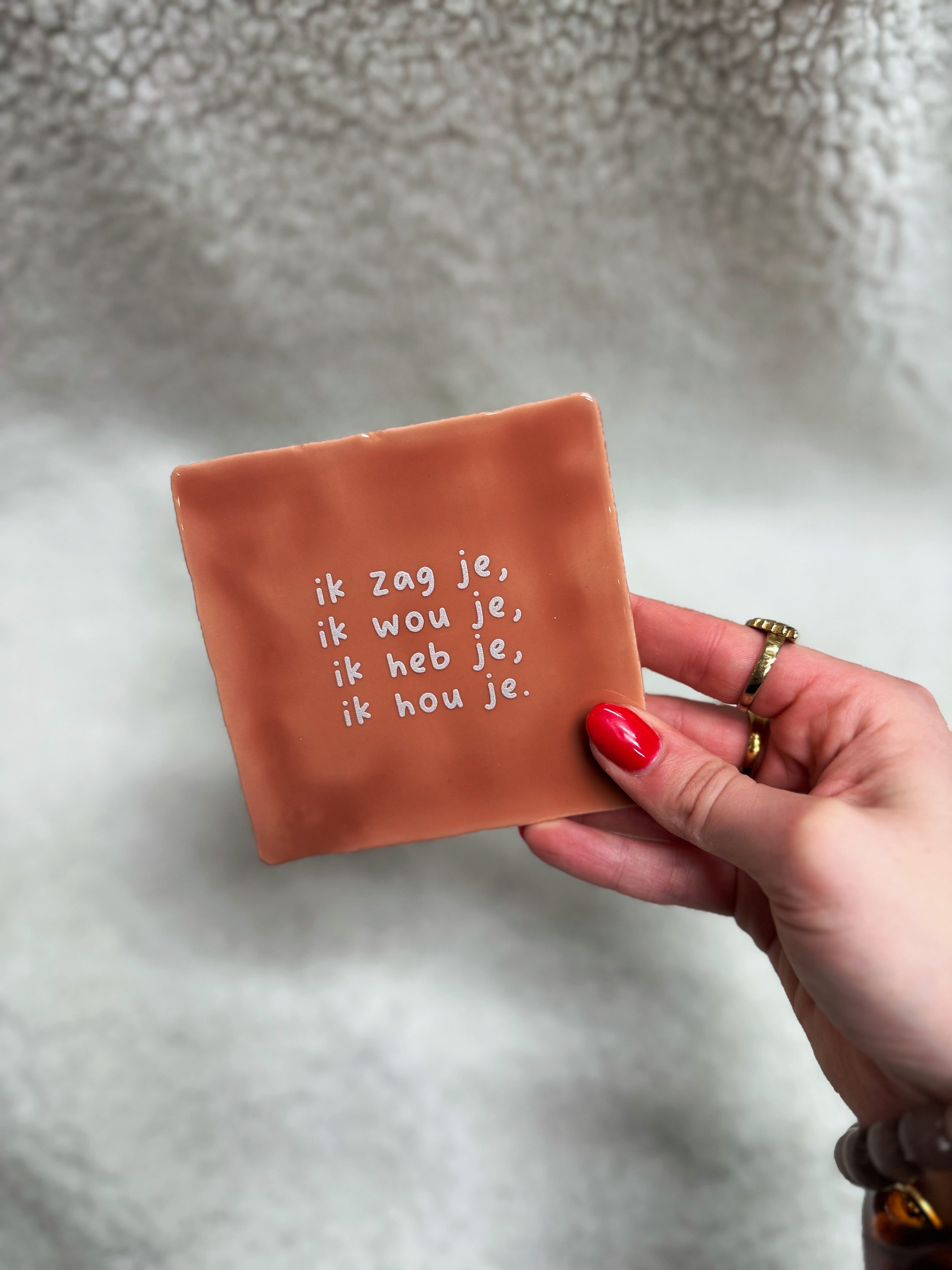 Tegel - Ik hou je - Abrikoos