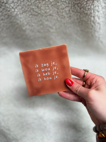 Tegel - Ik hou je - Abrikoos