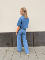 Pearl denim top ADELINE - Blue denim