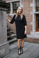 Slftenny 3/4 short sweat dress - black