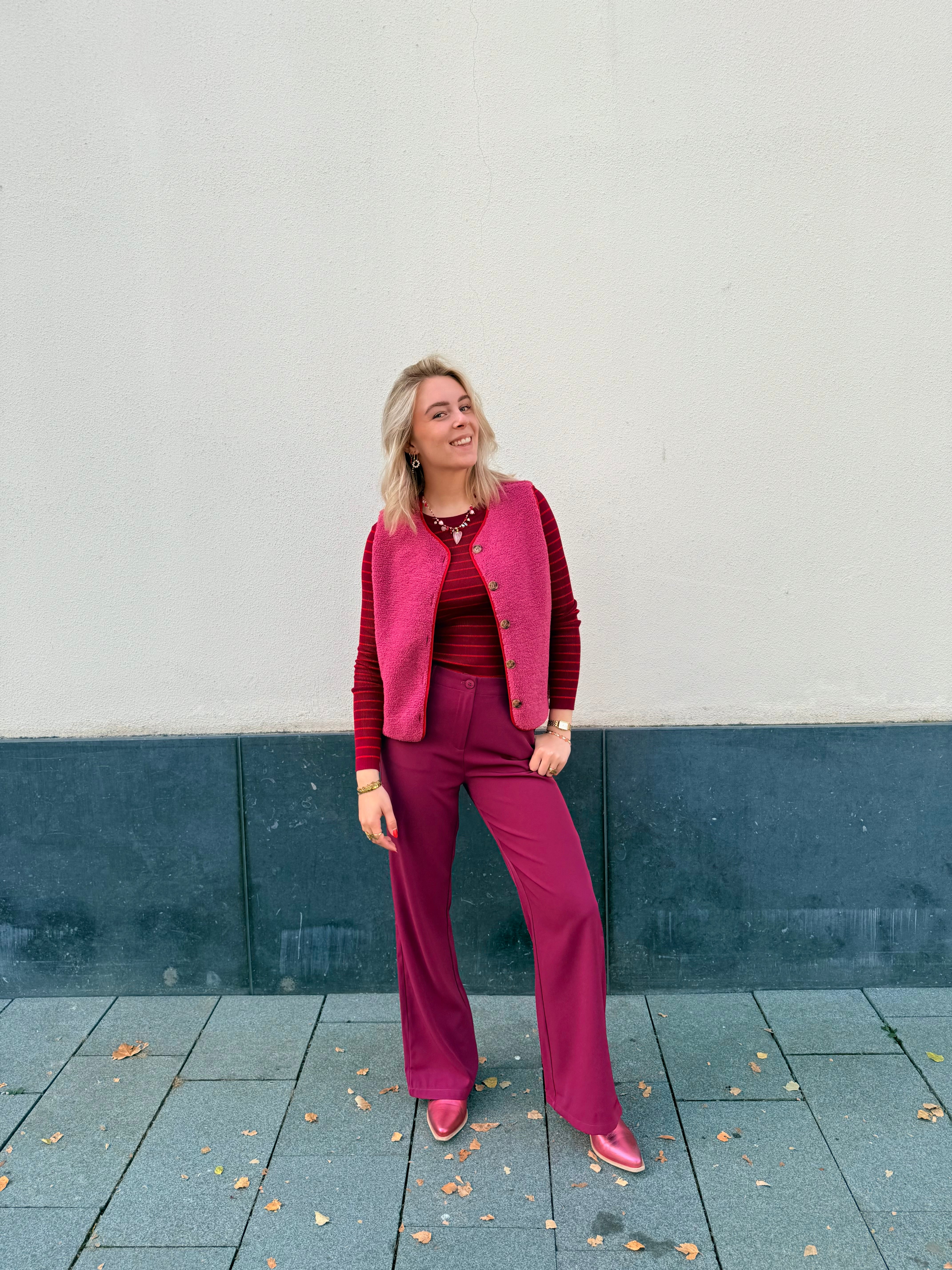 Knitted Top Devina - Fuchsia purple/red