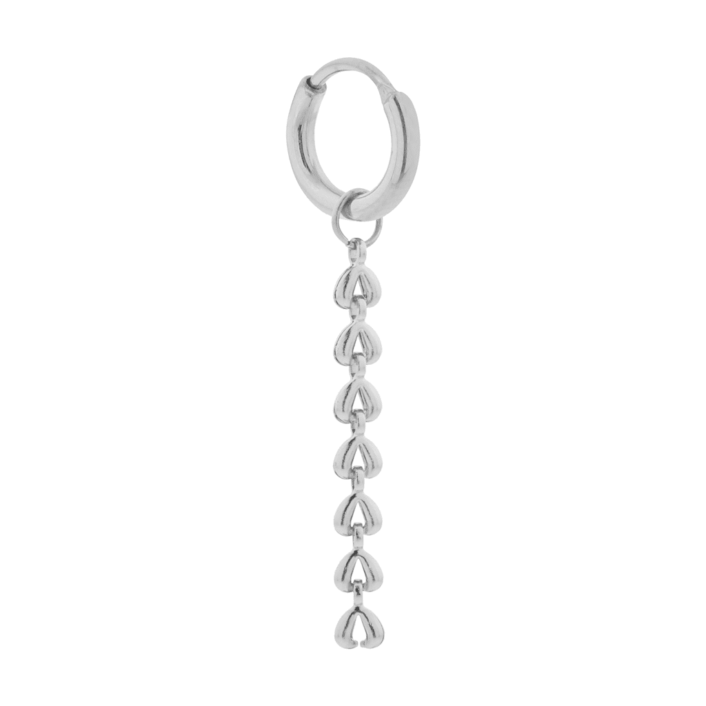 Single Baby shell hoop silver