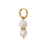 Belle pearl hoop gold