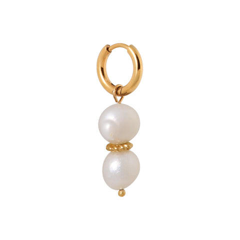 Belle pearl hoop gold
