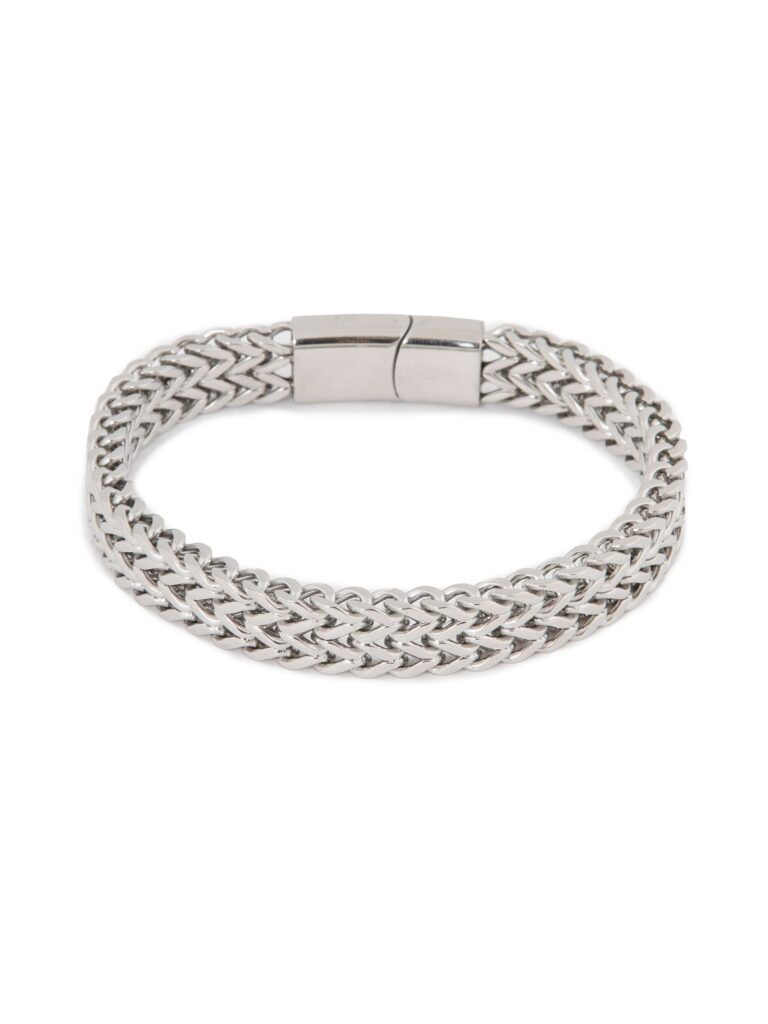 Big flat chain bracelet silver