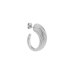 Single Big wave hoop silver