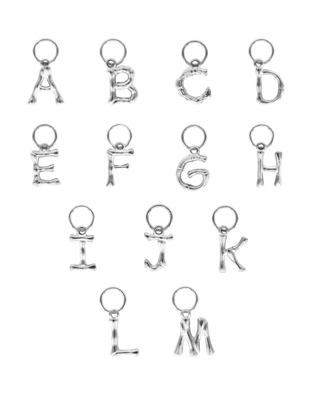 Letter big charm silver