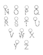 Letter big charm silver