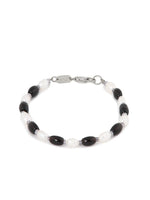Black pearl bracelet silver