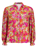 Blouse Alyssa - fuchsia green flower