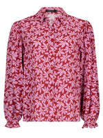 Blouse Alyssa - wine red/lilac flower