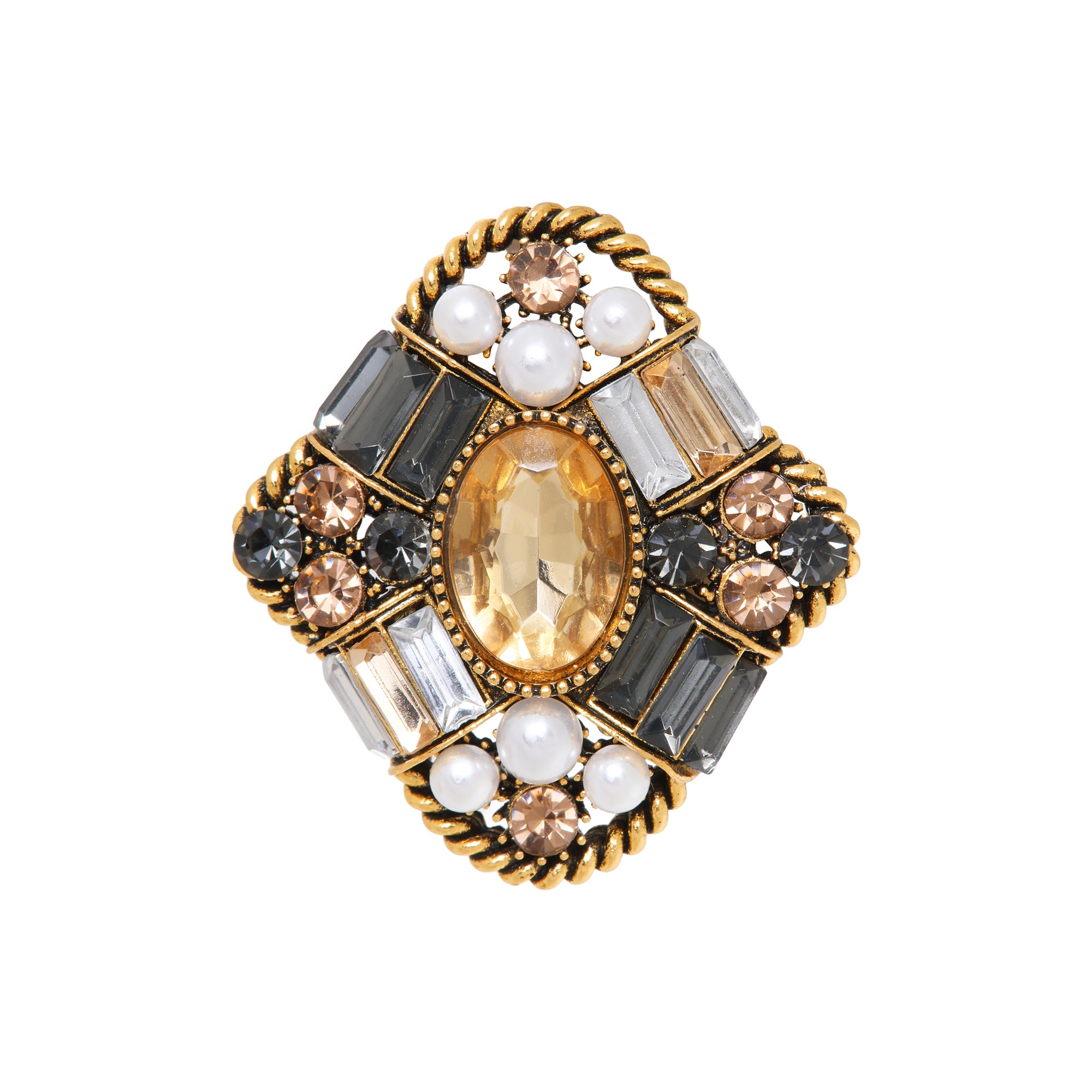 Bold vintage broche gold