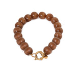 Brown cat eye bracelet gold