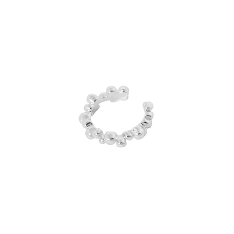 Bubble ear cuff silver