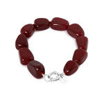 Burgundy bracelet silver