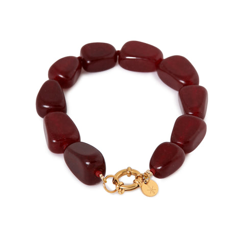 Burgundy bracelet gold