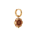 Burgundy flower hoop gold