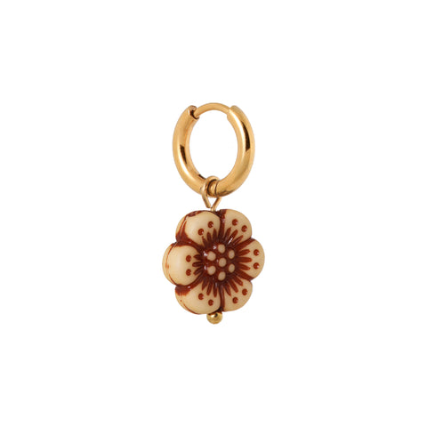 Burgundy flower hoop gold