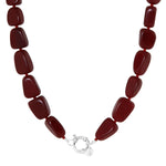 Burgundy necklace silver