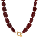 Burgundy necklace gold