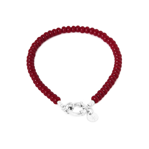 Burgundy small bracelet silver
