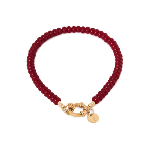Burgundy small bracelet gold