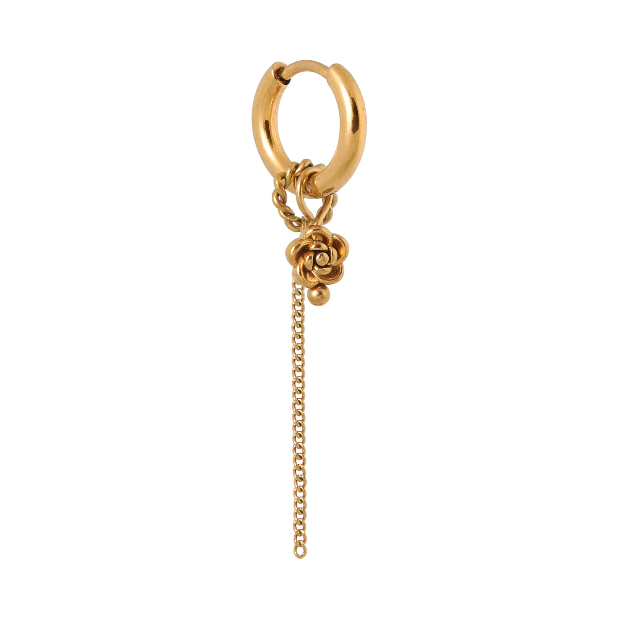 Chain bloom hoop gold