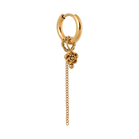 Chain bloom hoop gold