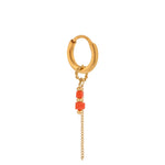 Single chain coral hoop gold
