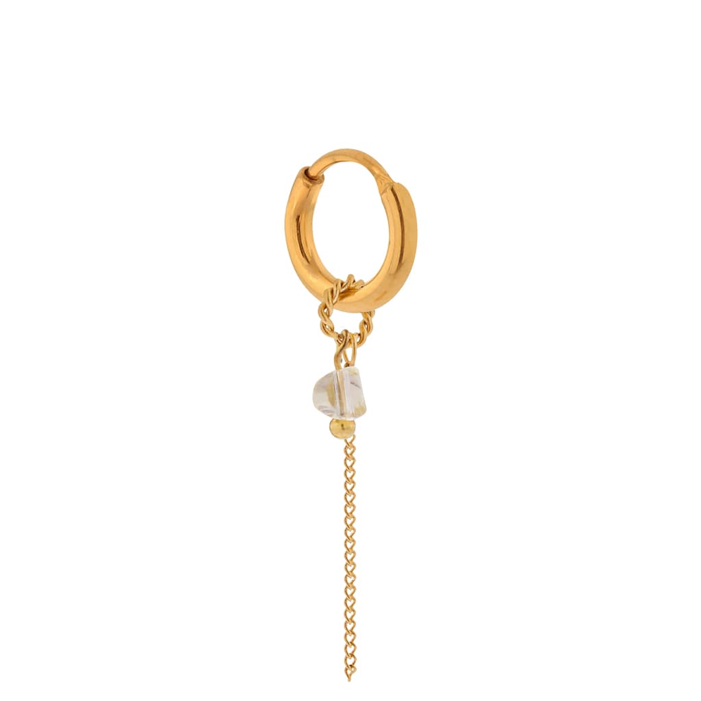 Single chain diamond hoop gold