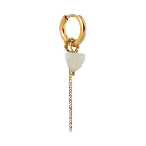 Chain green heart hoop gold