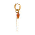 Chain oval brown hoop gold
