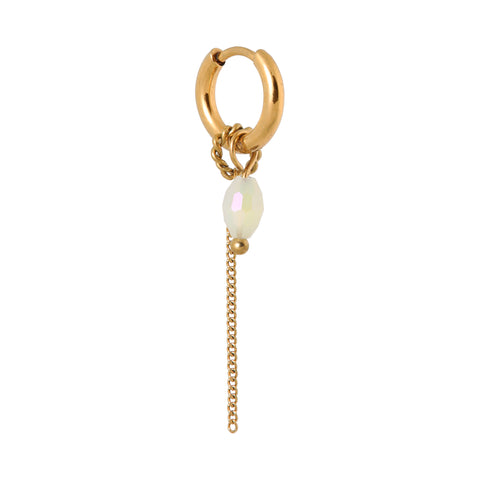 Chain water drop hoop gold