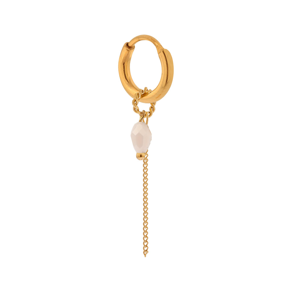 Single Chain Nude Dop Hoop Gold