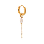 Single Chain Nude Dop Hoop Gold