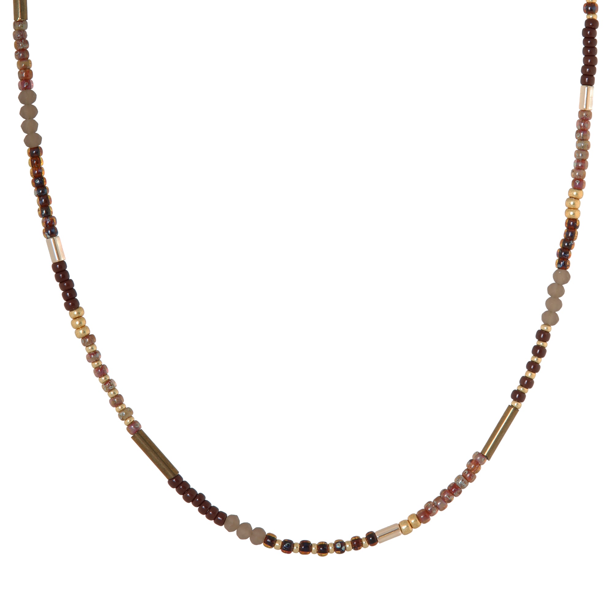 Chique brown necklace gold