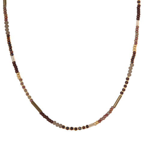 Chique brown necklace gold
