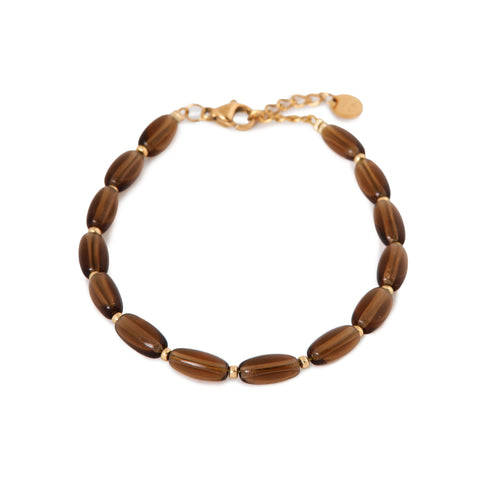 Chocolate beads bracelet gold