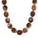 Cocoa marble necklace gold