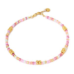 Colorful rainbow anklet gold