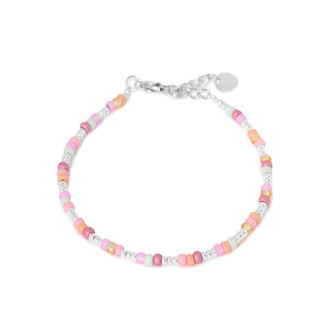 Colorful rainbow bracelet silver