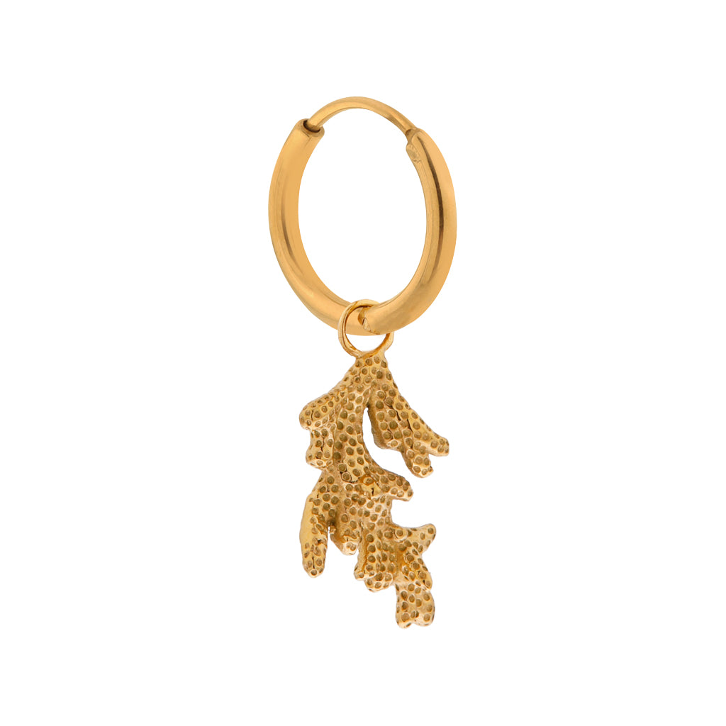 Single Coral Hoop Gold