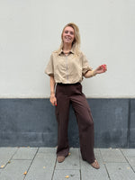 Cropped blouse zipper INAYA - sand