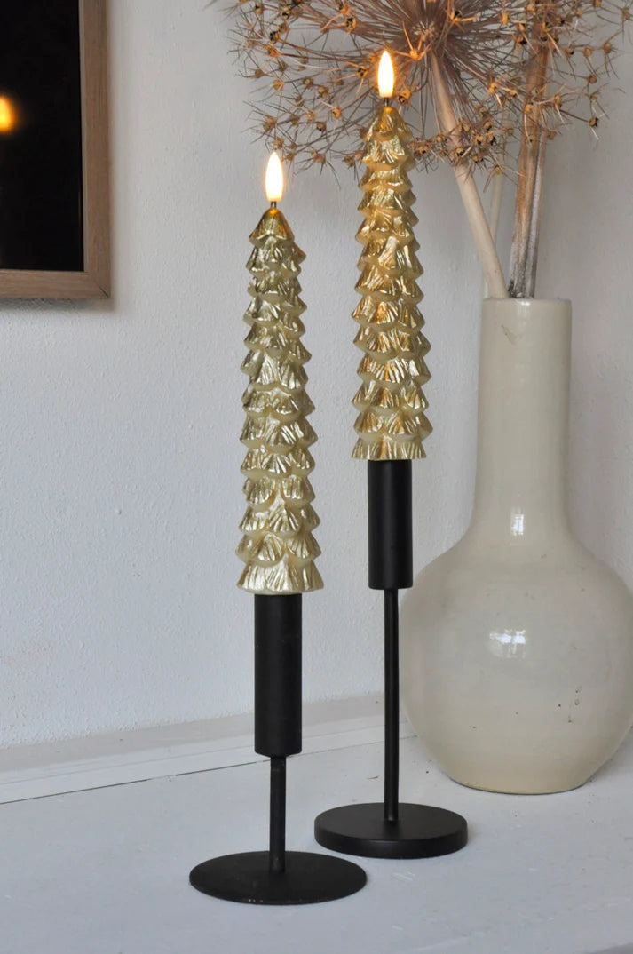 LED X-mas tree candle gold