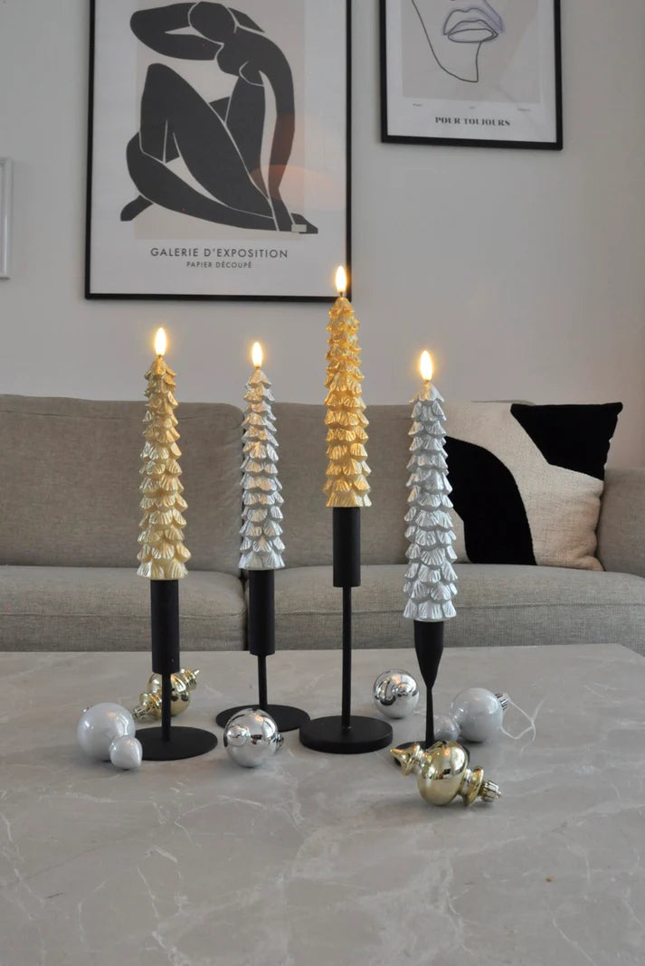 LED X-mas tree candle gold