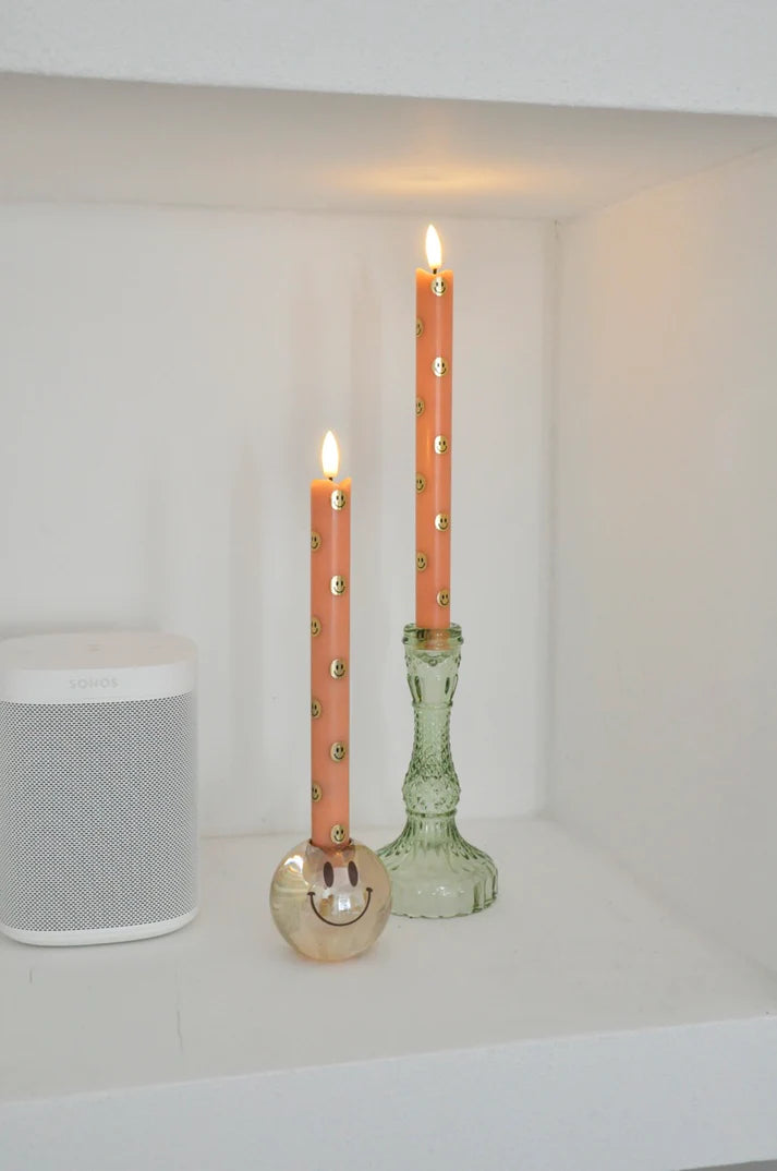 LED pillar kaars happy orange