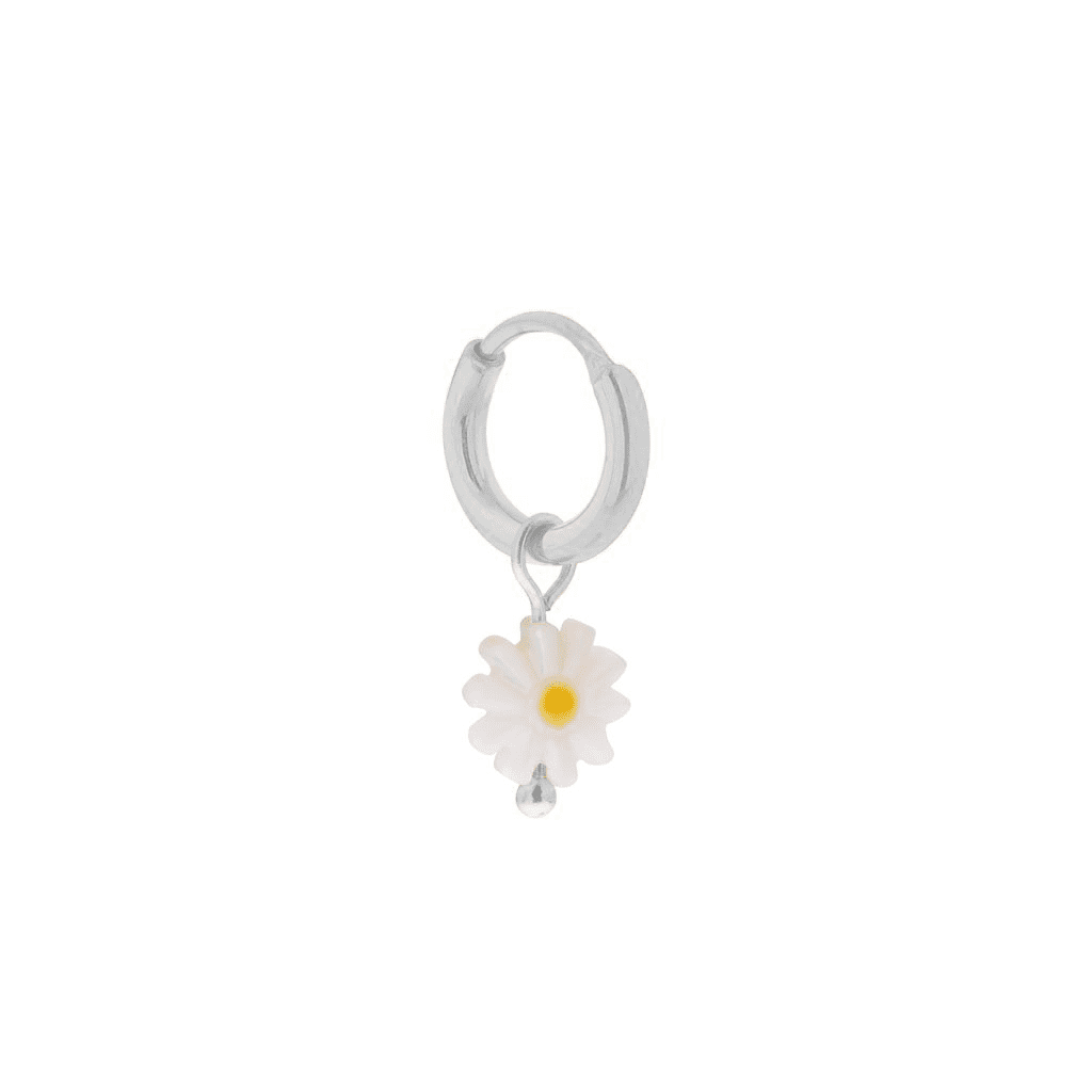 Single daisy hoop silver