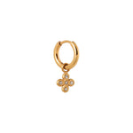 Diamond clover hoop gold