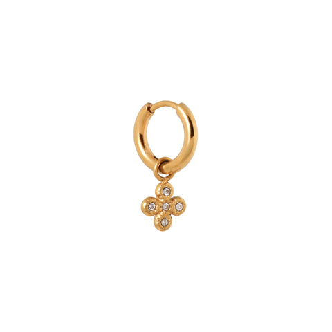 Diamond clover hoop gold