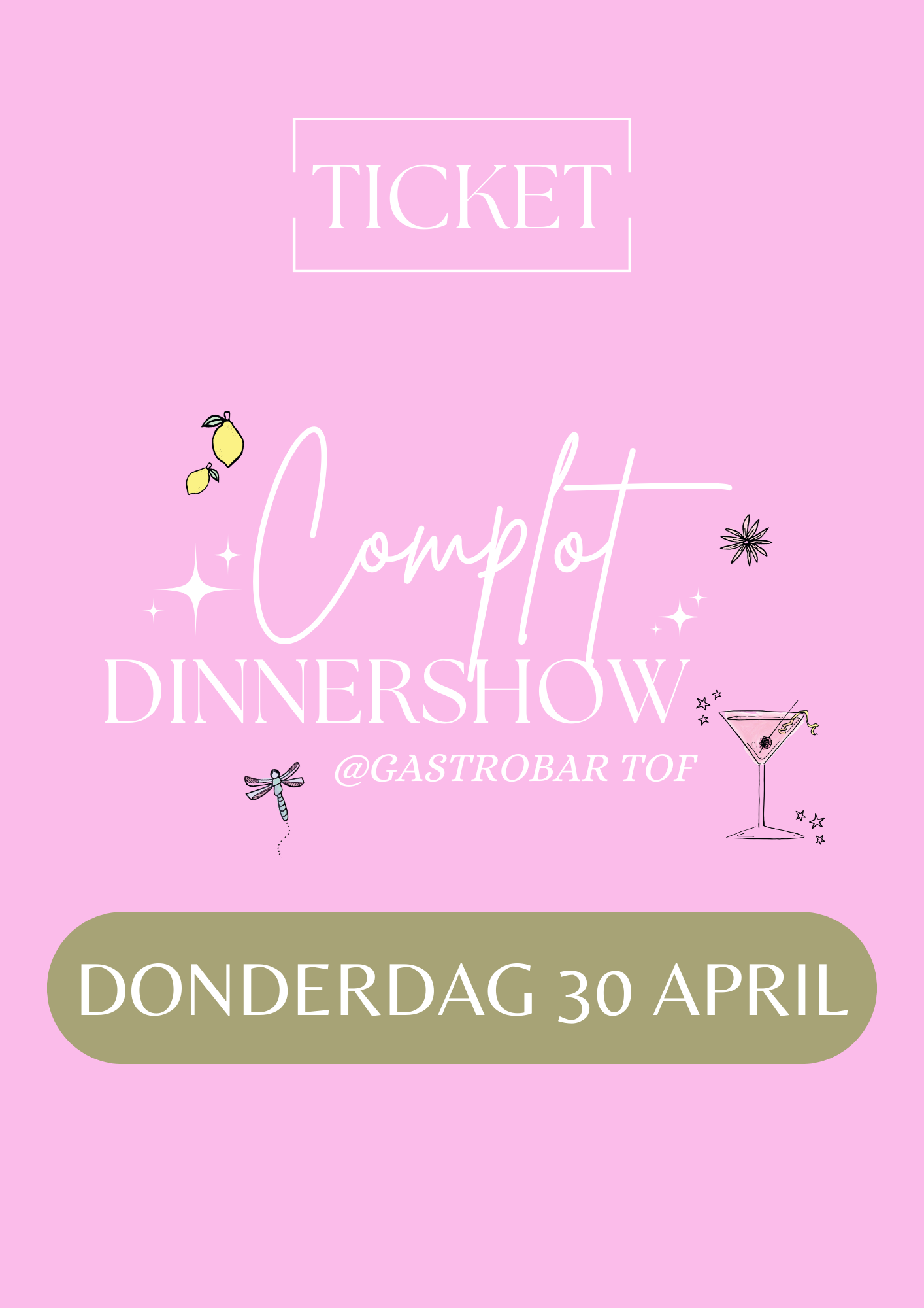 Ticket donderdag 30 april